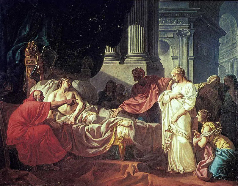 Erasistrato che scopre la causa della malattia di Antioco - Jacques-Louis David