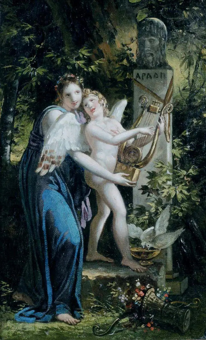 Érato et l'Amour - Charles Meynier image 1 reproduction d’œuvre d’art à l’huile