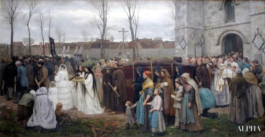 Ériger un calvaire - Jules Breton - Reproductions de tableaux et peintures haut de gamme