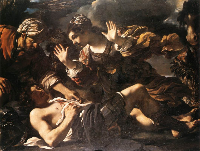 Erminia trova Tancrède ferito - Guercino