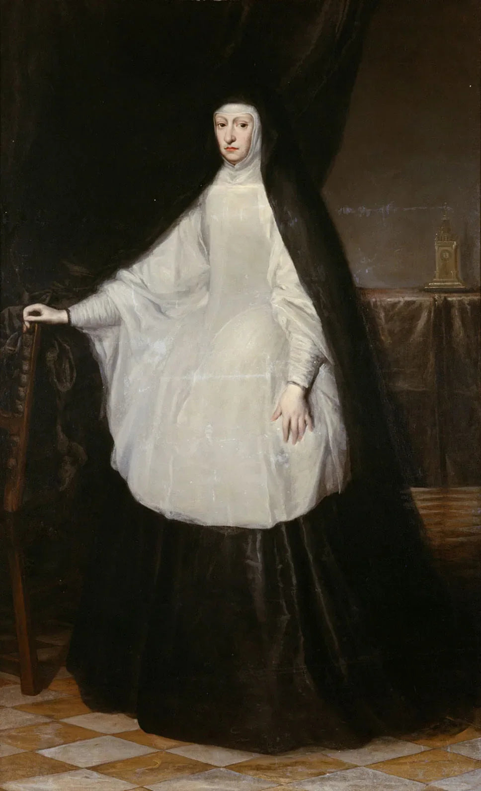 Erzherzogin Maria Anna, Königin von Spanien, als Witwe - Juan Carreño de Miranda image 1 reproduction artisanale de tableau