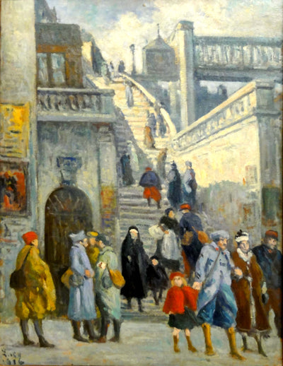 Escaliers de la rue de l’Alsace - Maximilien Luce - Alpha Reproduction