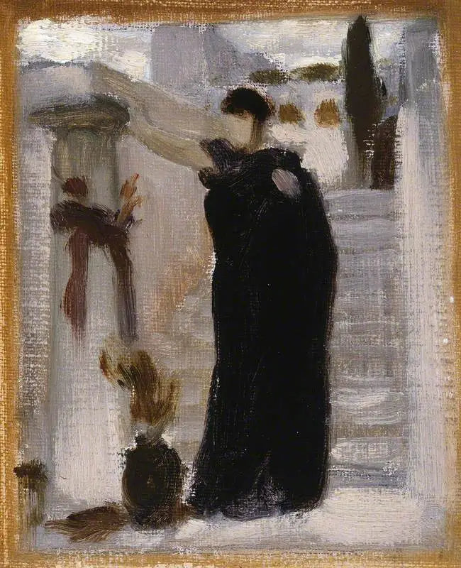 Esquisse en couleur pour « Électre au tombeau d’Agamemnon » - Frederic Leighton - Alpha Reproduction