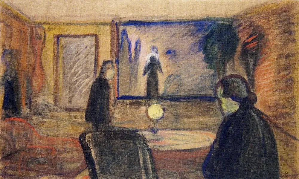 Reproduction du tableau « Esquisse pour « Les Revenants » d'Henrik Ibsen - Edvard Munch » par Alpha Reproduction en peinture à l’huile