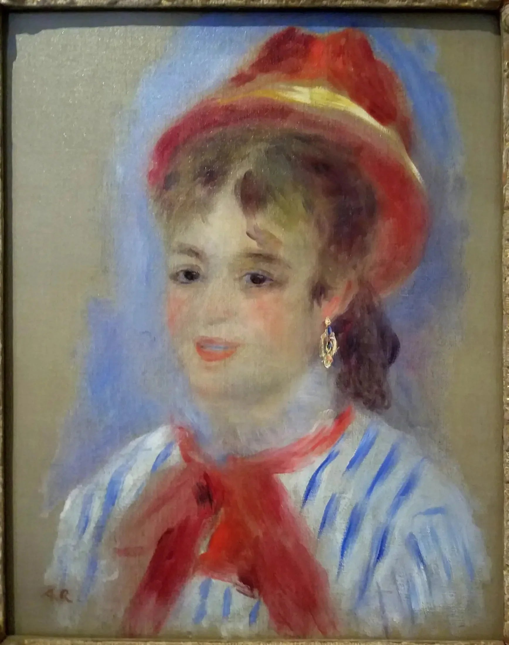 Estelle au chapeau rouge - Pierre-Auguste Renoir image 1 reproduction de peinture à l’huile