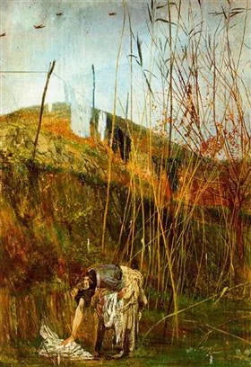 Stendere il bucato. Murale di Falconiera - Giovanni Boldini