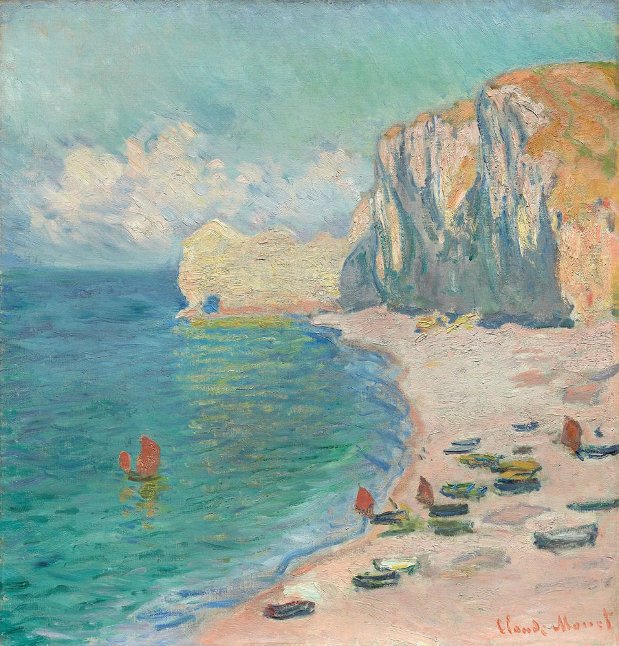 Étretat: La Spiaggia e la Scogliera d'Amont - Claude Monet