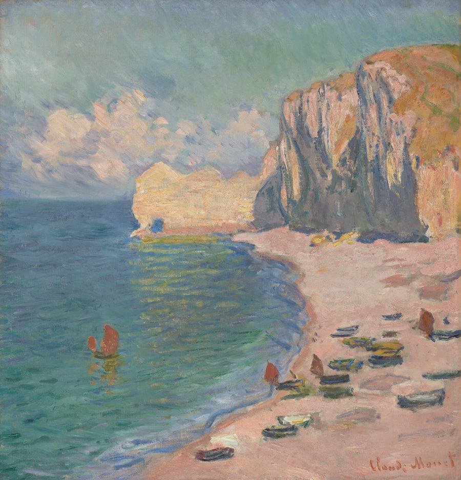 Étretat, la spiaggia e la scogliera di Amont W1012 - Claude Monet