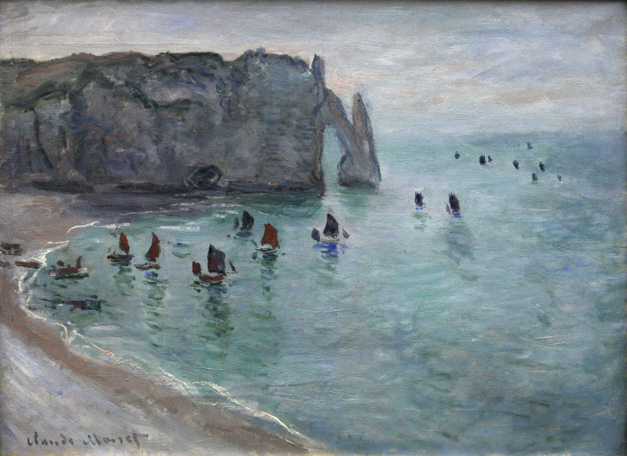 Étretat, Porte d'Aval, barche in partenza dal porto W1047 - Claude Monet