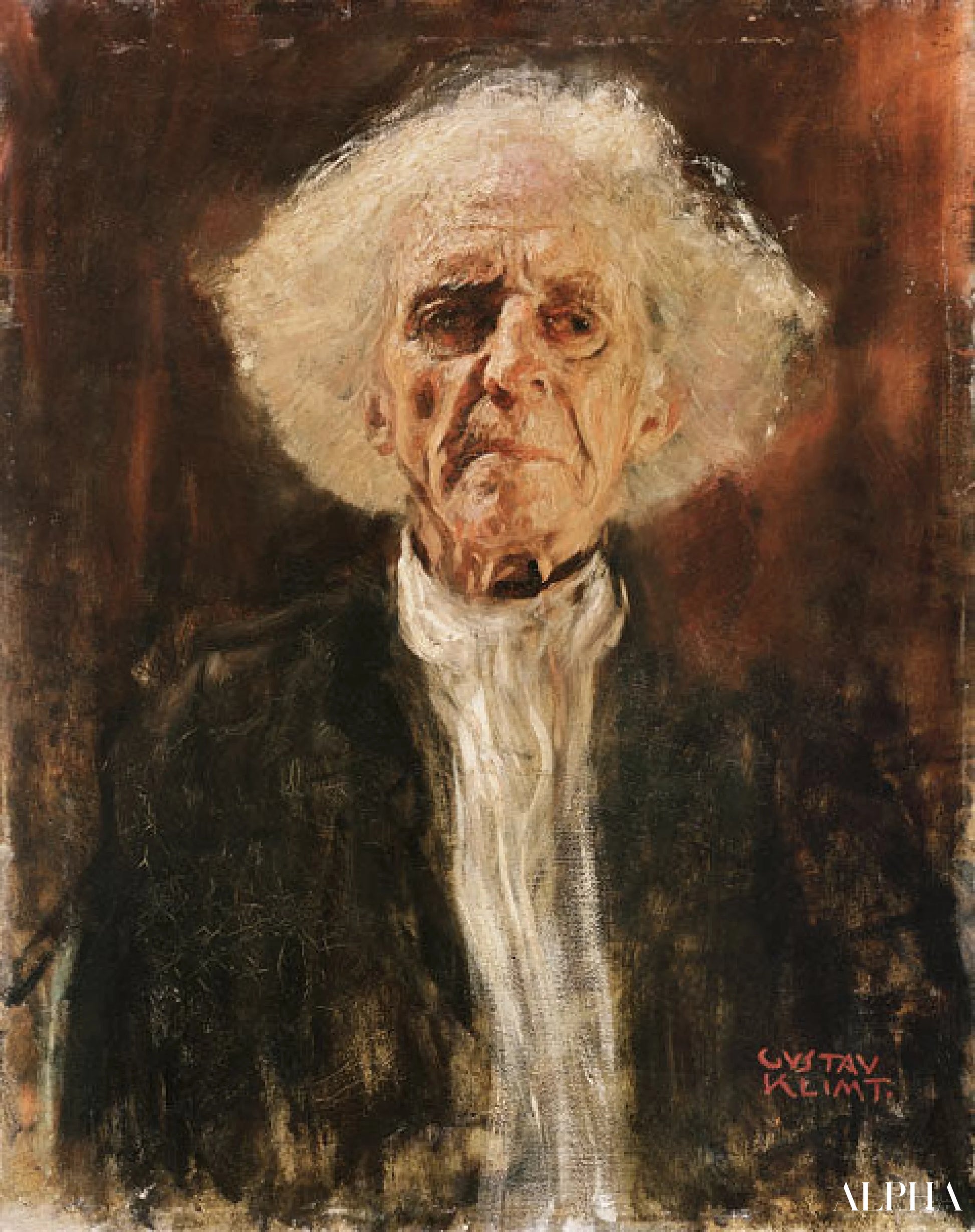 Étude de la tête d'un aveugle - Gustav Klimt - Reproductions de tableaux et peintures haut de gamme