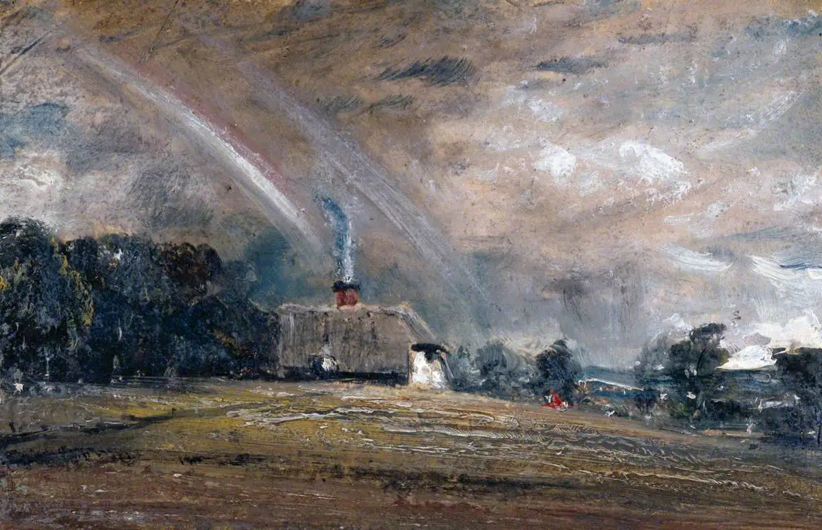Étude de paysage: chalet et arc-en-ciel - John Constable - Alpha Reproduction