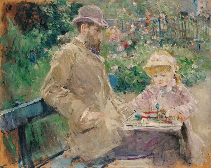 Eugène Manet e sua figlia nel giardino di Bougival - Berthe Morisot