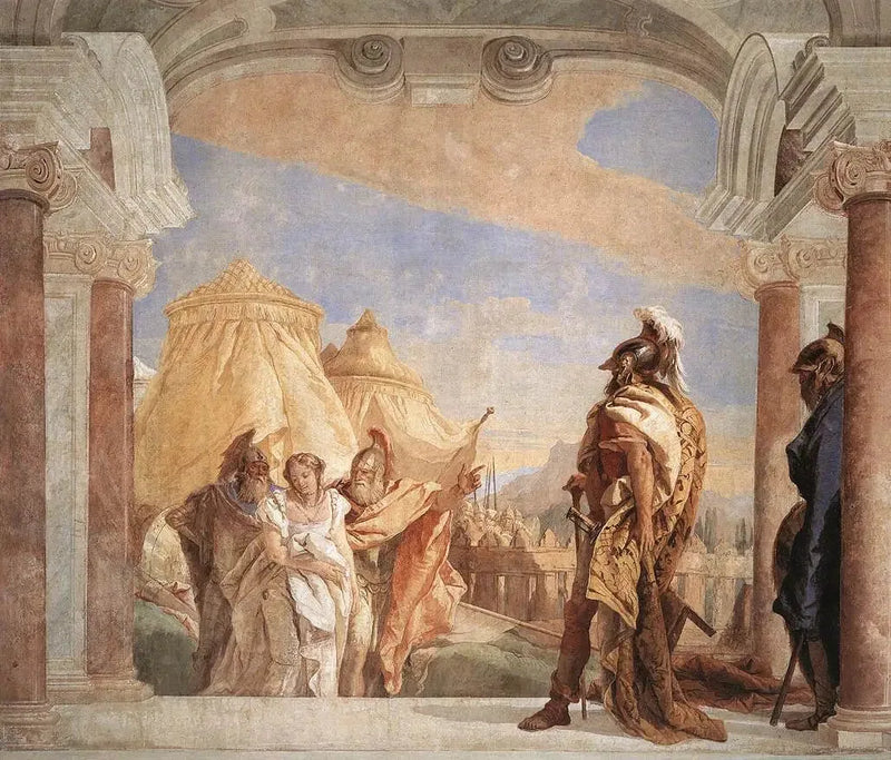 Eurybates e Talthybios conducono Briseide ad Agamemnone - Giovanni Battista Tiepolo