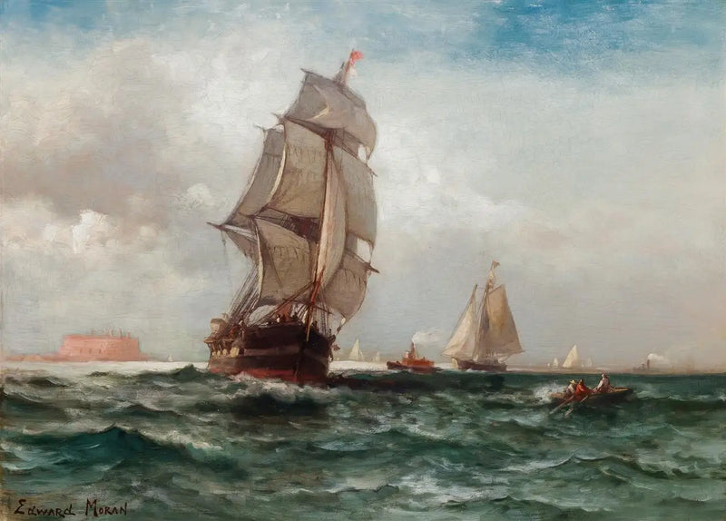 Spedizione al largo di Governors Island, New York - Edward Moran