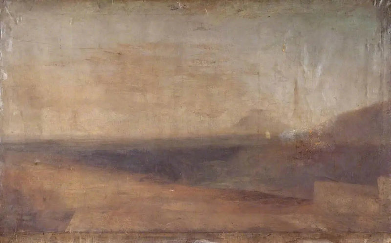 Ampio Paesaggio con Fiume o Estuario e una Montagna Lontana - J. M. W. Turner