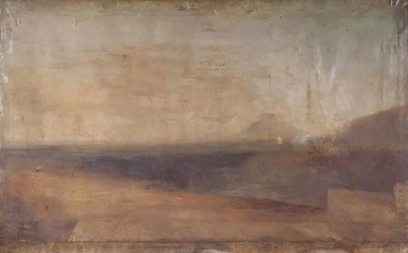 Ampio Paesaggio con Fiume o Estuario e una Montagna Lontana - J. M. W. Turner