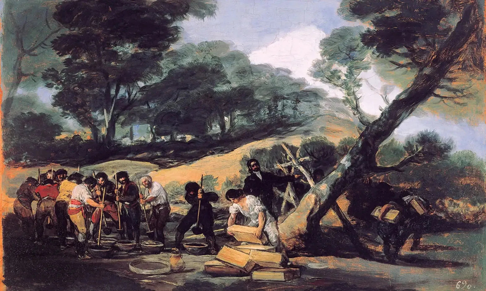 Fabrication de la poudre dans la Sierra de Tardienta - Francisco de Goya image 1 reproduction artisanale de tableau