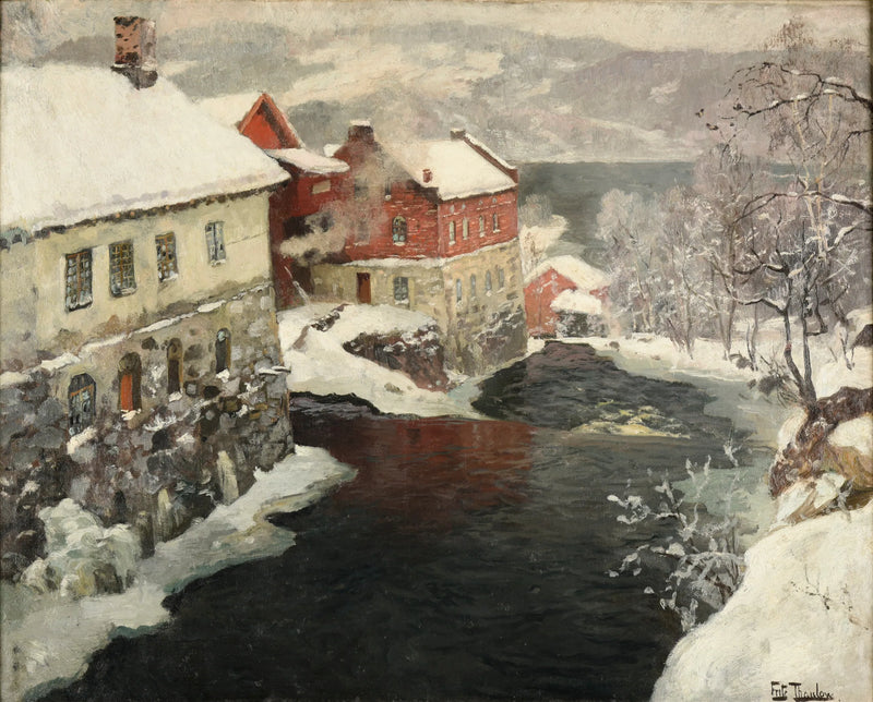 Prodotti in Norvegia, i due mulini sul fiume Mesma - Frits Thaulow