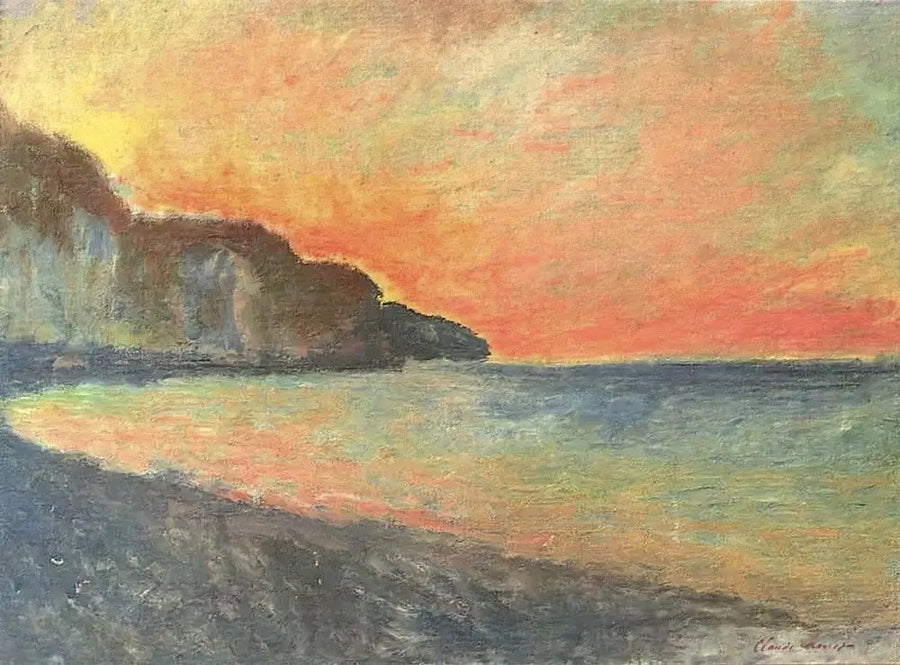 Scogliera a Pourville, tramonto - Claude Monet