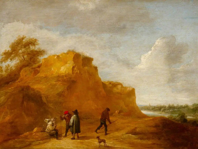 Scogliera di sabbia e personaggi - David Teniers il Giovane