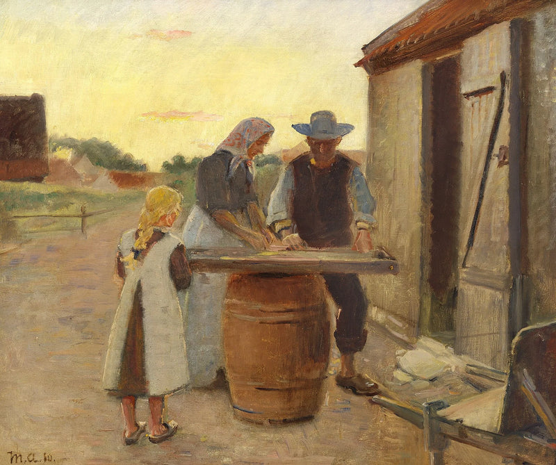 Famiglia di pescatori al tramonto - Michael Peter Ancher