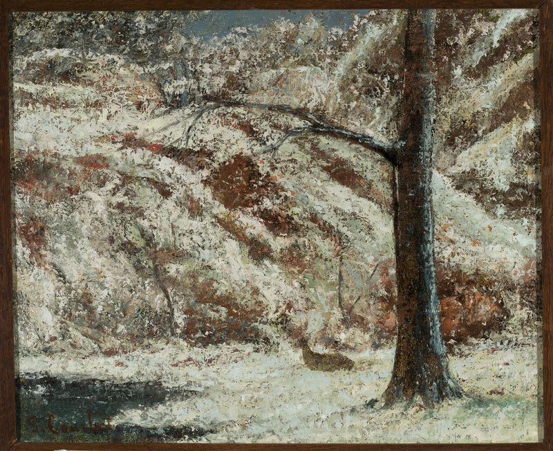 Capriolo nella neve nei boschi - Gustave Courbet