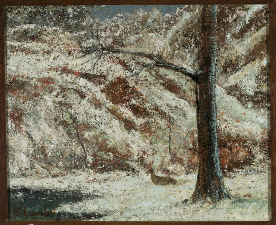 Capriolo nella neve nei boschi - Gustave Courbet