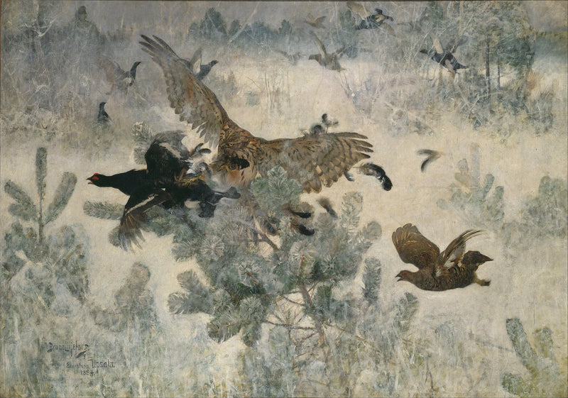 Falconeria e selvaggina nera - Bruno Liljefors