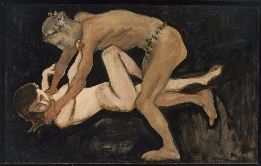 Fauna e una ragazza. - Max Slevogt
