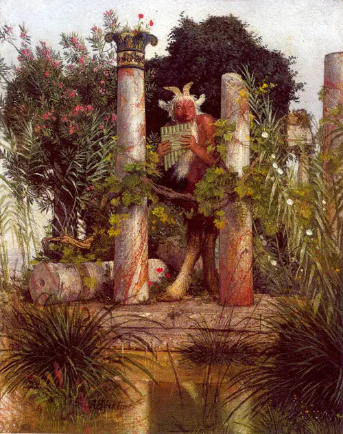 Fauna che soffia nella syrinx - Arnold Böcklin