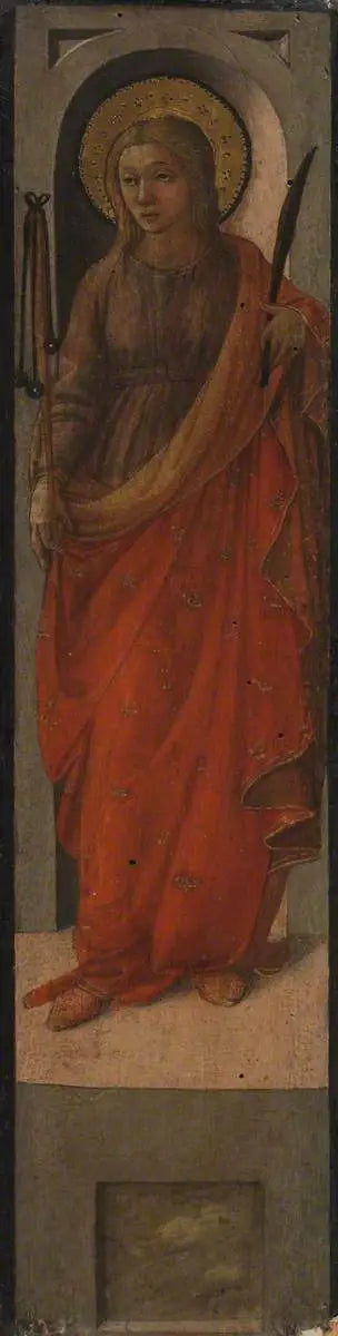 Santa femmina con una frusta (Santa Walburga?) - Fra Filippo Lippi