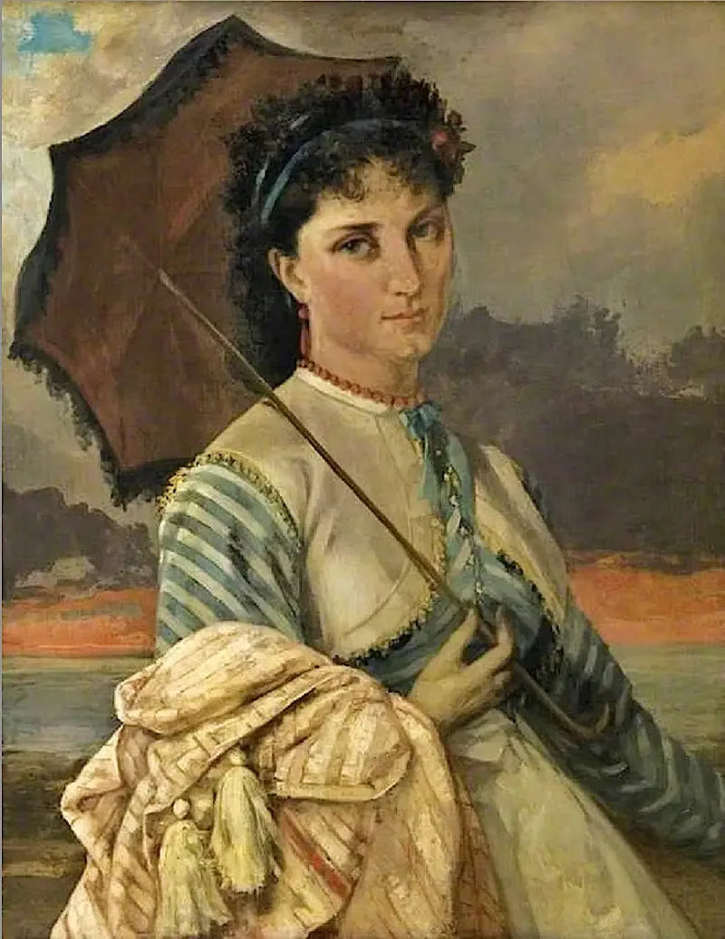 Donna con l'ombrello, Mademoiselle Aubé de la Holde - Gustave Courbet