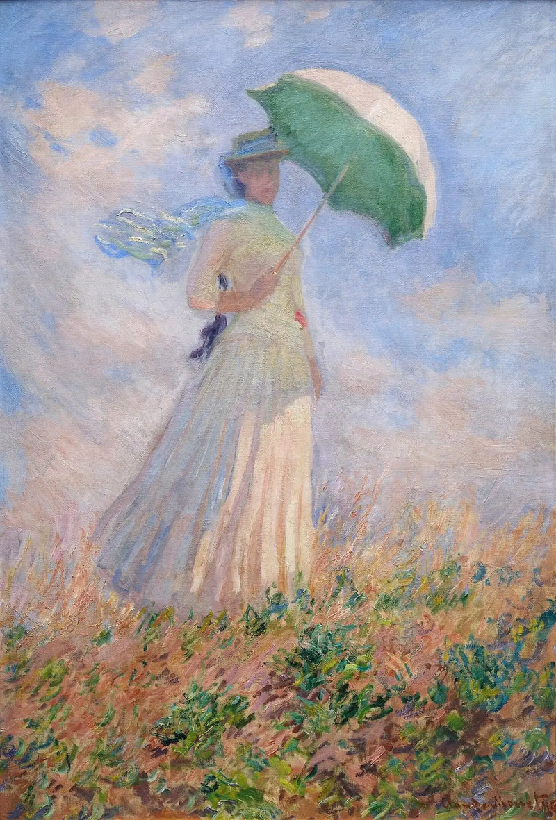 Donna con ombrello rivolta verso destra - Claude Monet