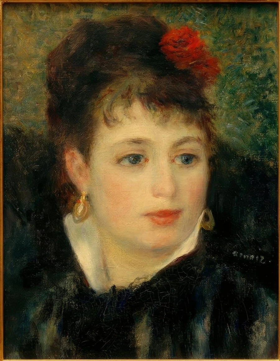 Donna con una rosa nei capelli - Pierre-Auguste Renoir