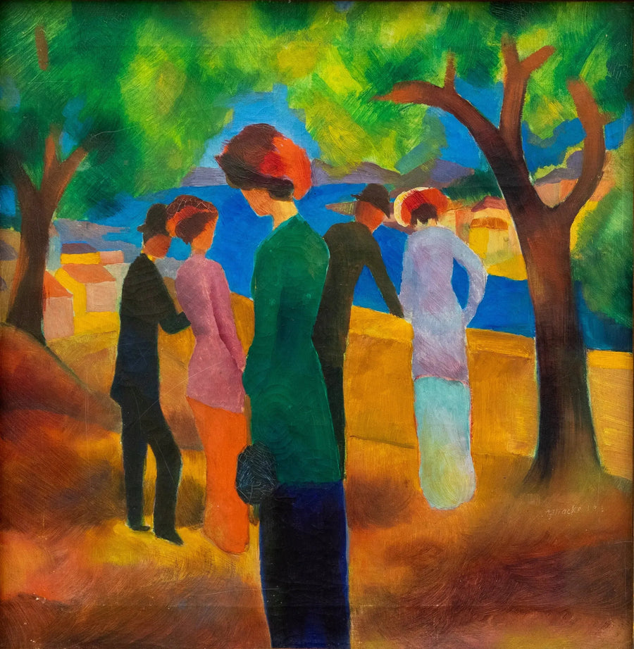 Donna con giacca verde - August Macke