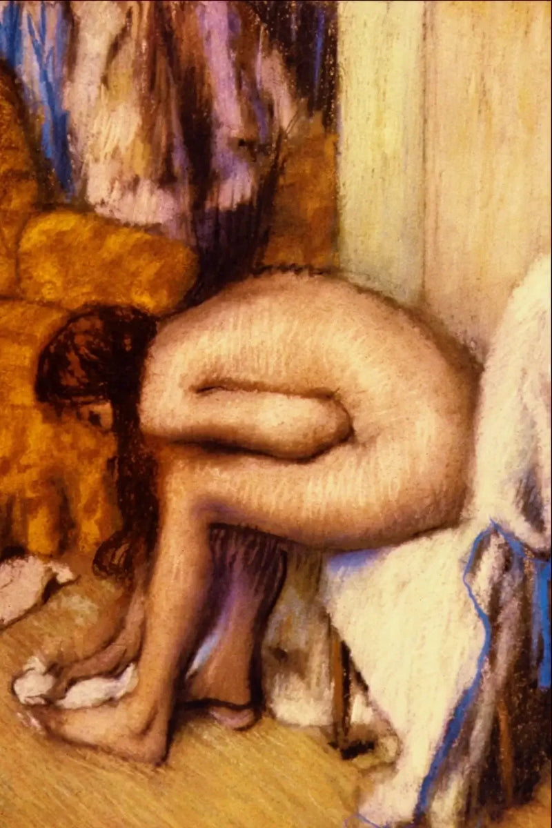 Donna alla toeletta che asciuga il piede sinistro - Edgar Degas