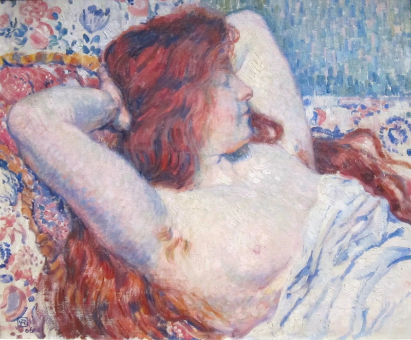 Donna sdraiata con i capelli rossi - Theo van Rysselberghe