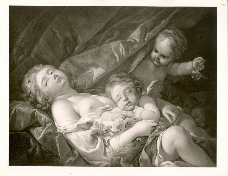 donna sdraiata con putti - François Boucher