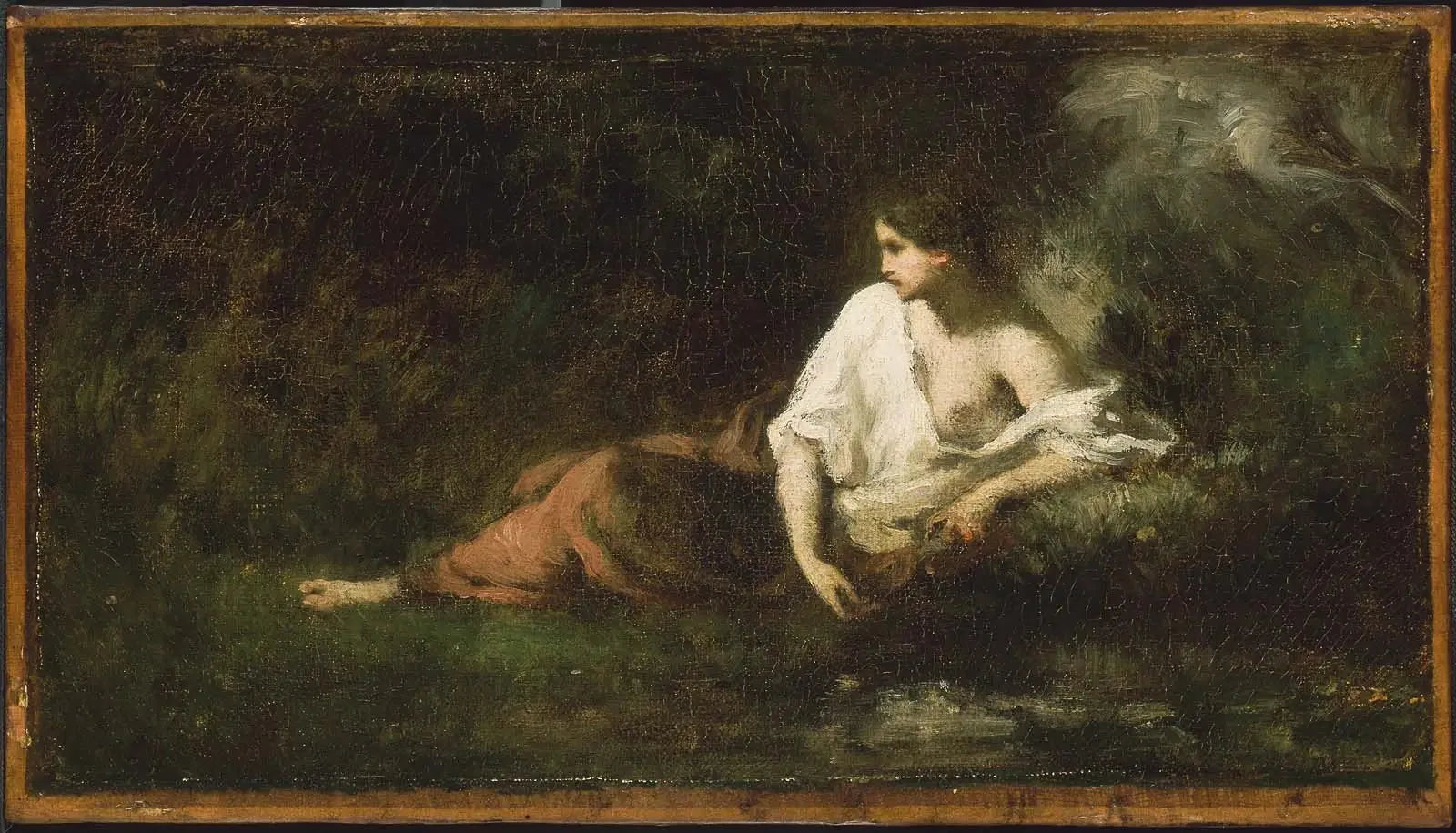 Femme allongée dans un paysage - Jean-François Millet image 1 copie peinte à la main à l’huile
