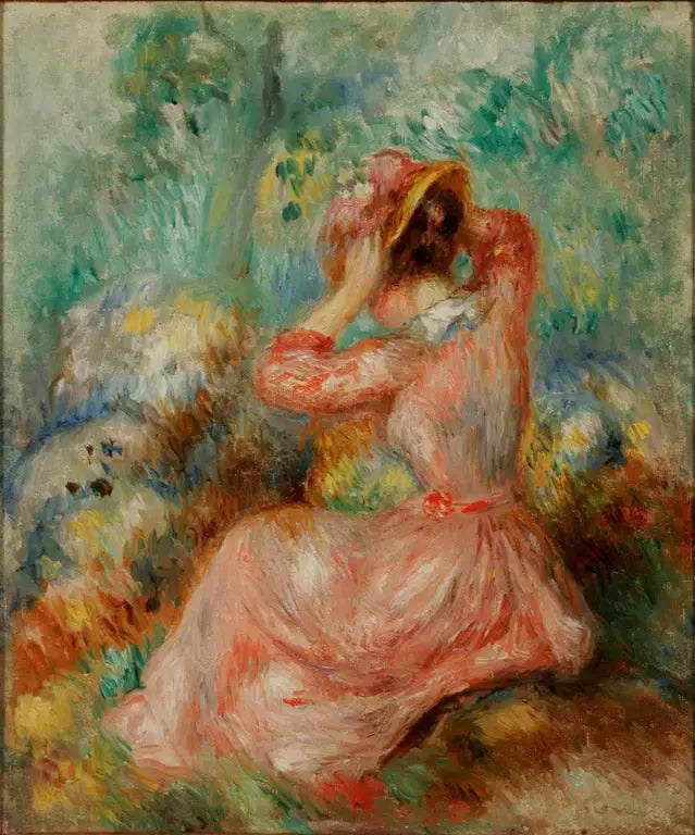 Donna che sistema il suo cappello - Pierre-Auguste Renoir