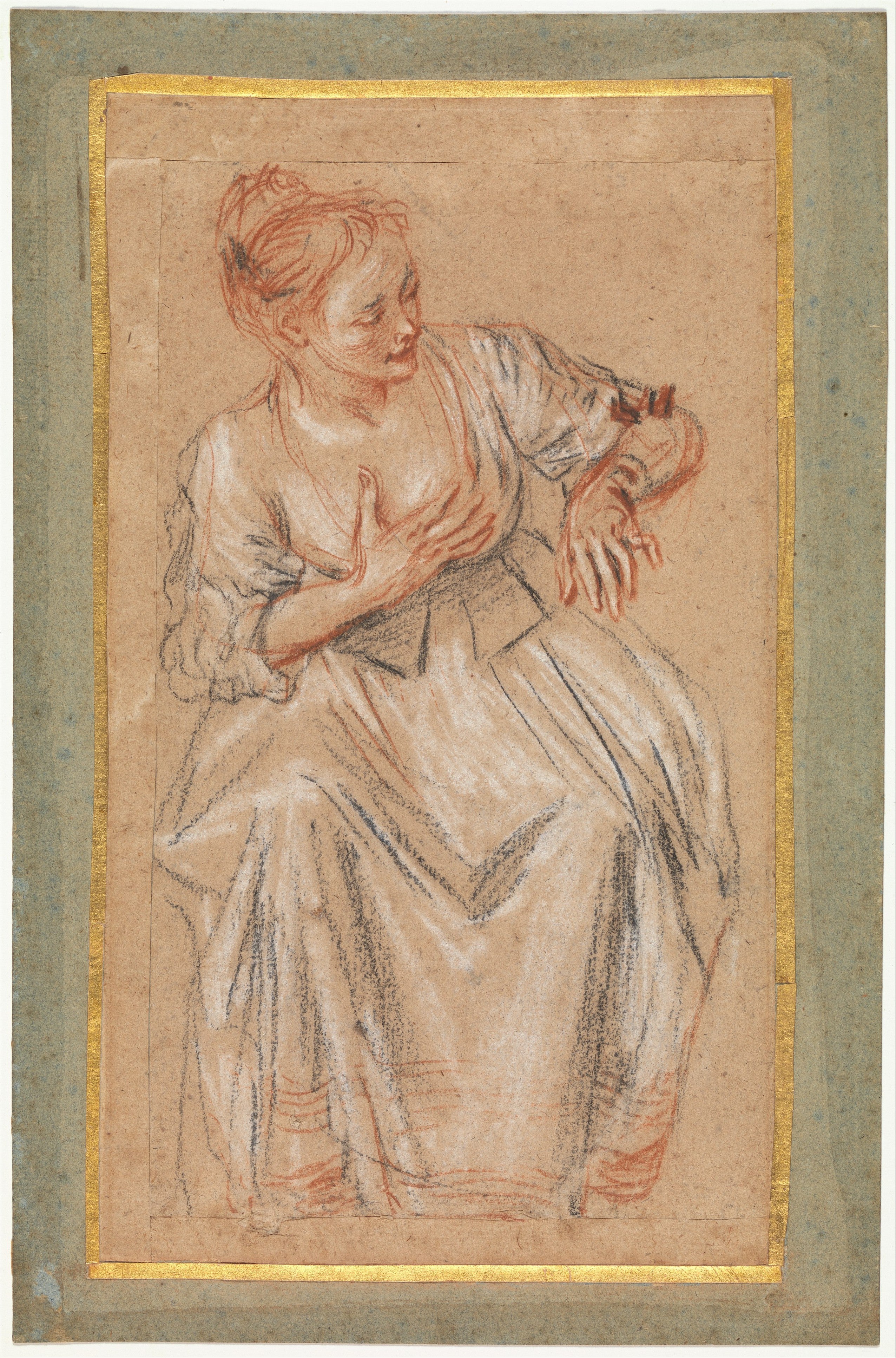 Femme assise - Antoine Watteau - Alpha Reproduction