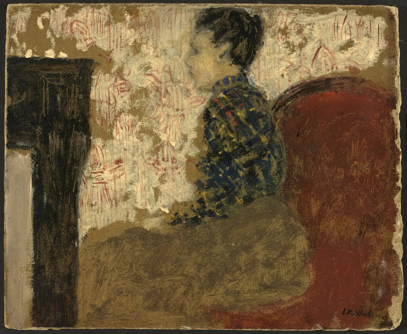 Donna seduta all'angolo del camino - Édouard Vuillard