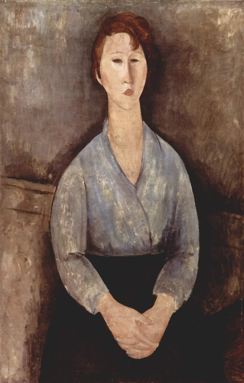 Donna seduta con una camicetta blu - Amedeo Modigliani