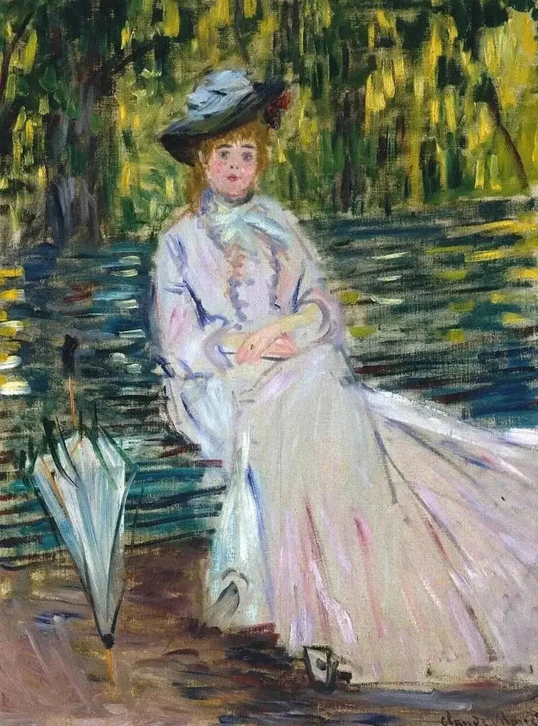Donna seduta su una panchina W343 - Claude Monet