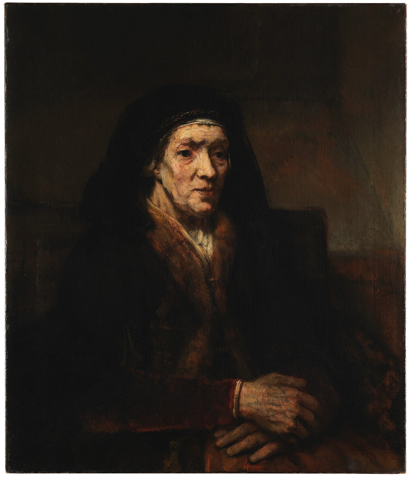 Ritratto di una vecchia donna seduta, le mani giunte - Rembrandt