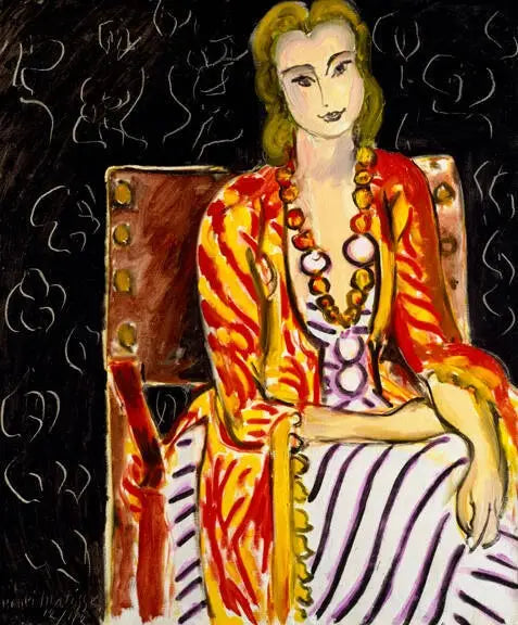 Donna seduta su sfondo nero - Henri Matisse