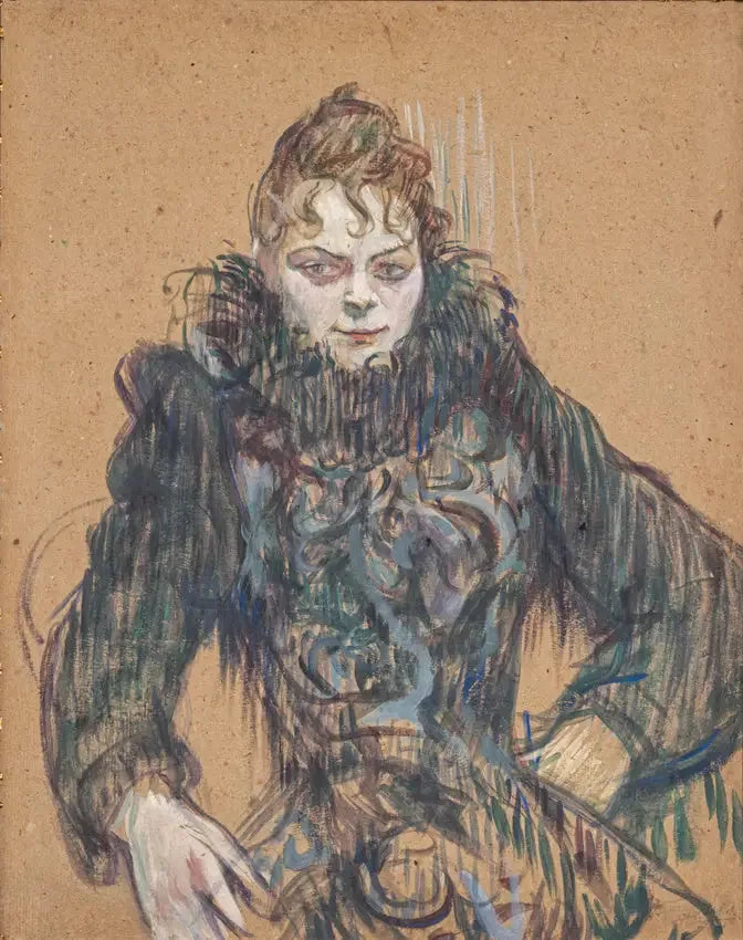 Donna con boa nera - Henri de Toulouse-Lautrec