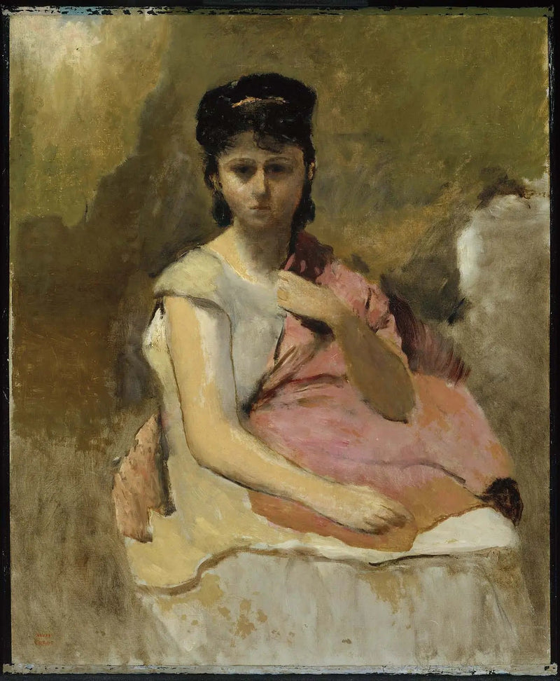 Donna con scialle rosa - Jean-Baptiste Camille Corot