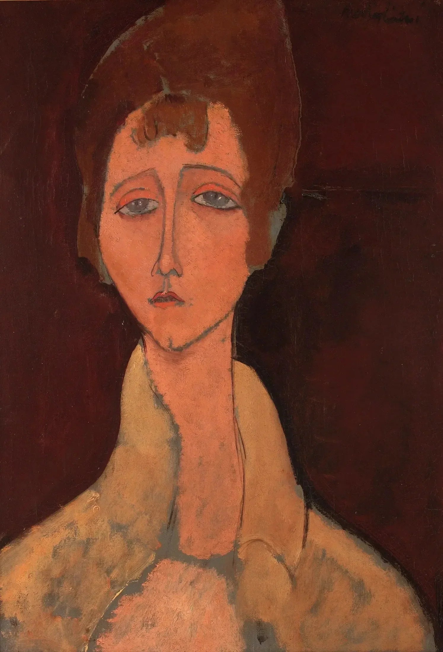 Femme au corsage blanc - Amedeo Modigliani image 1 tableau peint à l’huile sur toile