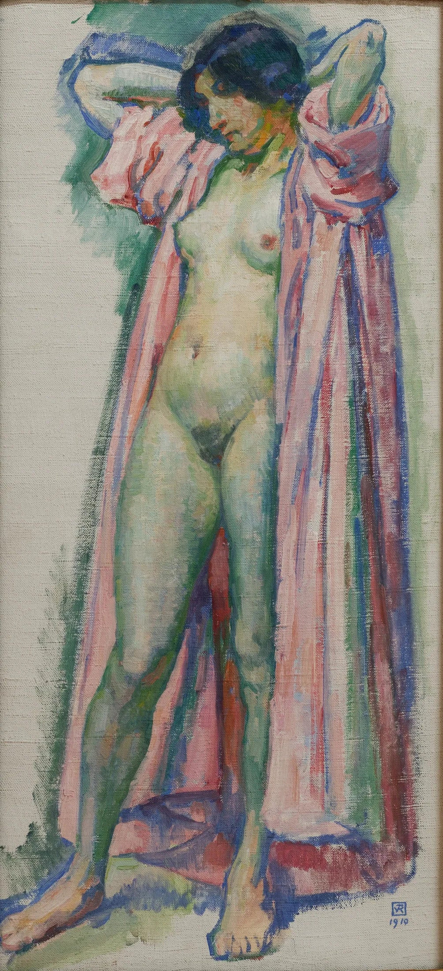 Donna in vestaglia rosa - Theo van Rysselberghe